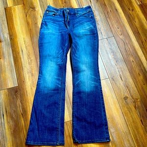 Chicos distressed boot leg jean